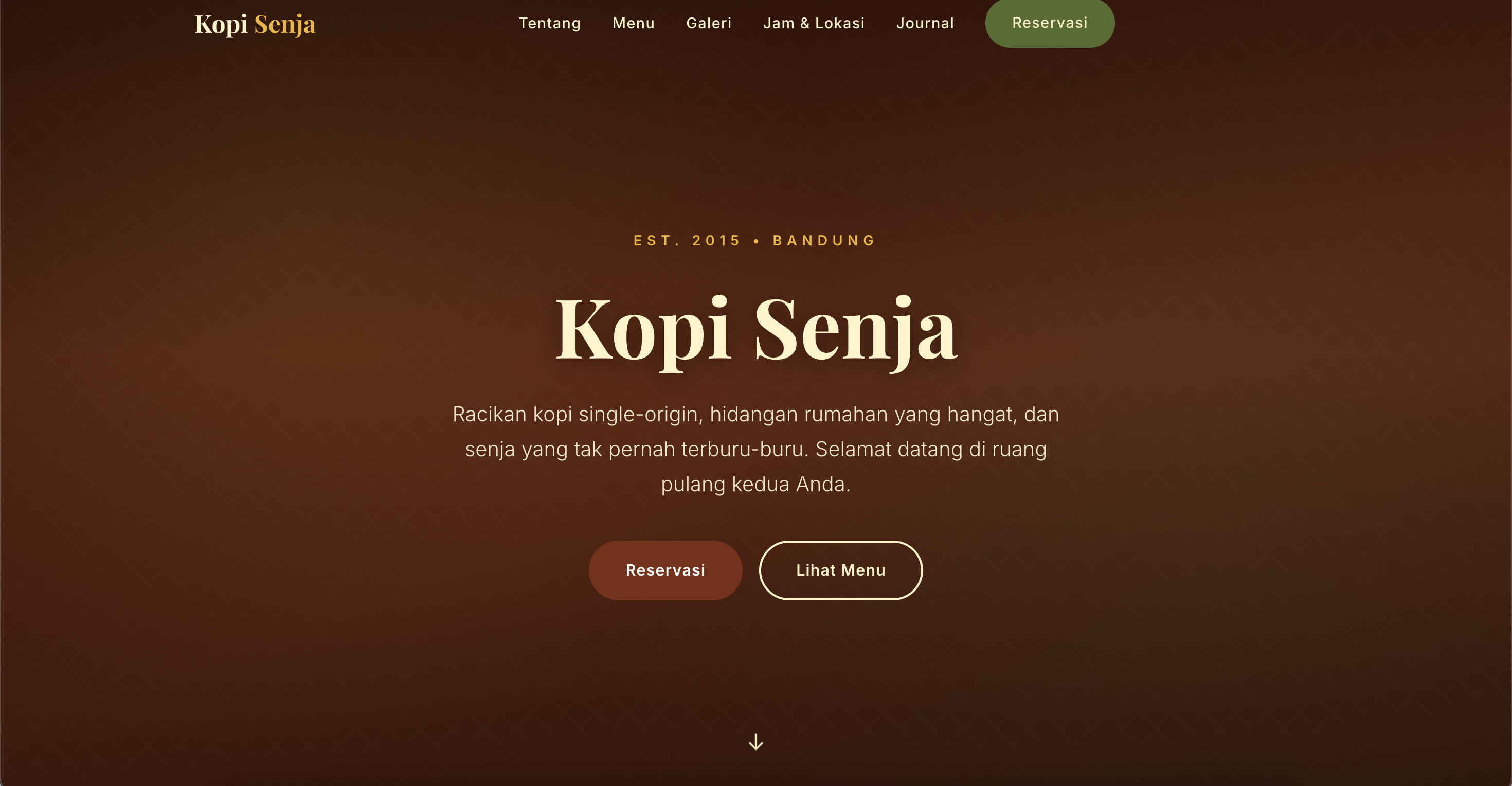 Landing page cafe restaurant