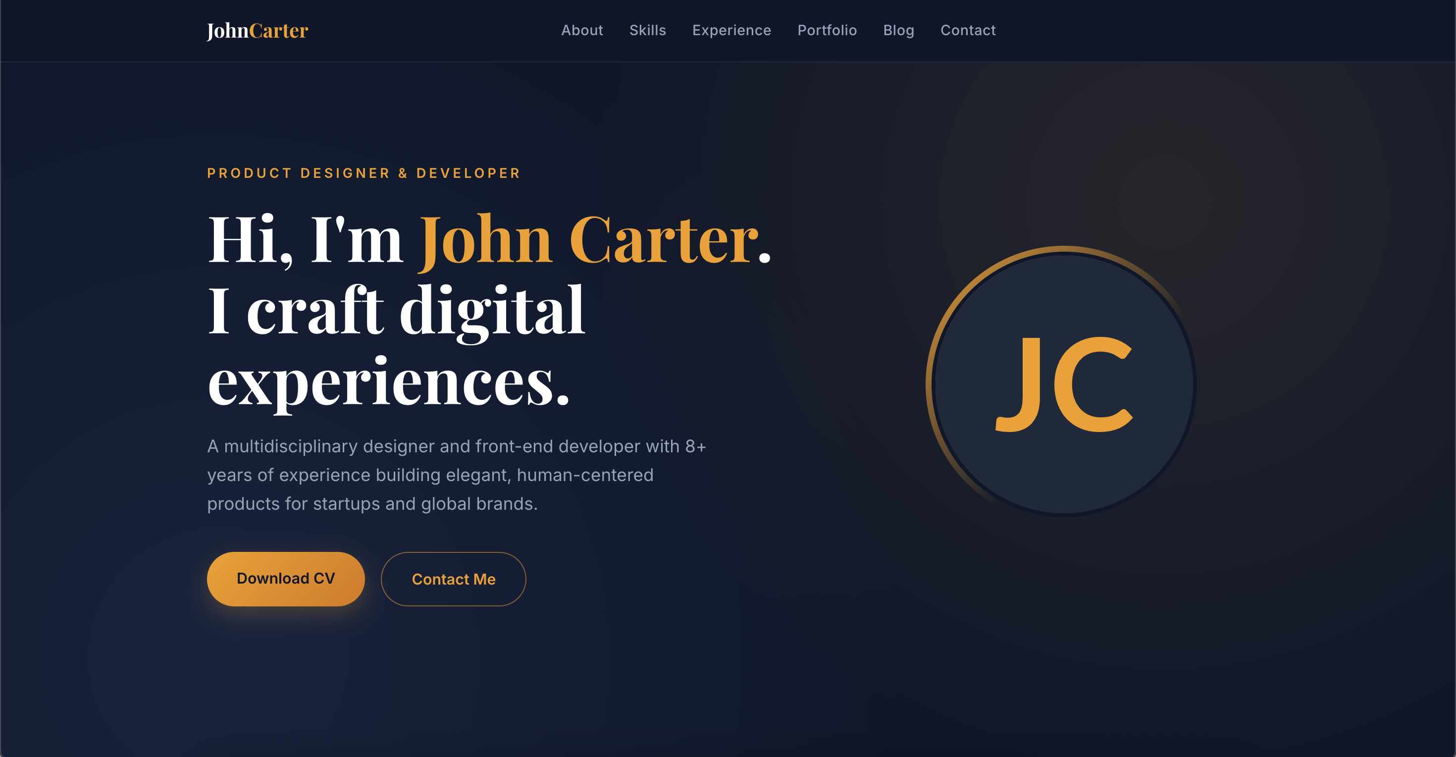 Landing page CV Portopolio